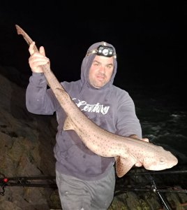 Dean Bailey with a Bull Huss of 10lb 4oz